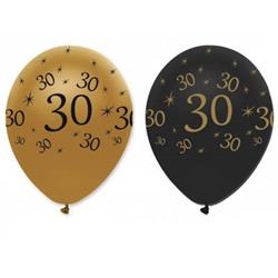 Baloni "30", melni un zelta (6 gab)